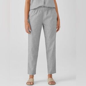 Organic Cotton Linen Ticking Stripe Tapered Pant